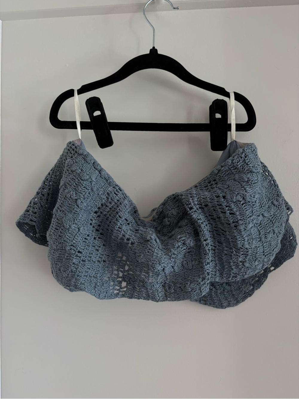 Tularosa Slate Blue Crochet Top